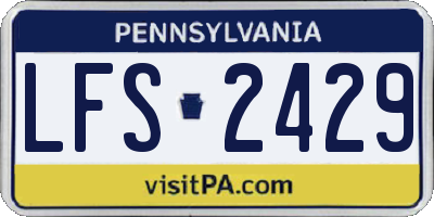 PA license plate LFS2429