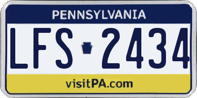 PA license plate LFS2434
