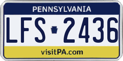 PA license plate LFS2436