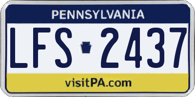 PA license plate LFS2437