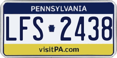 PA license plate LFS2438
