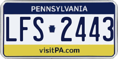 PA license plate LFS2443