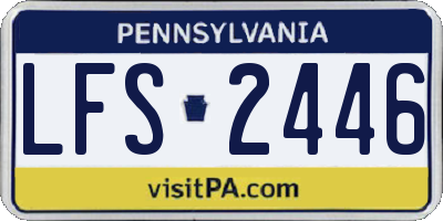 PA license plate LFS2446