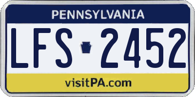 PA license plate LFS2452