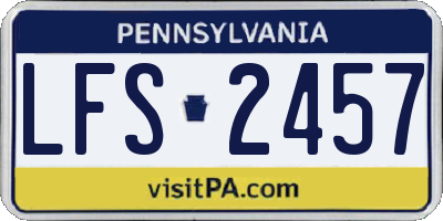PA license plate LFS2457