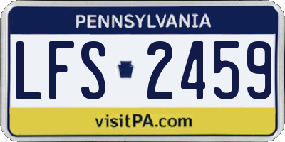 PA license plate LFS2459