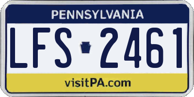 PA license plate LFS2461