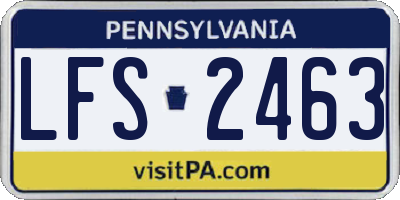 PA license plate LFS2463