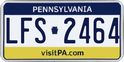 PA license plate LFS2464