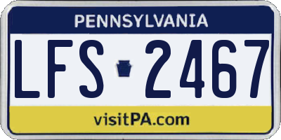 PA license plate LFS2467