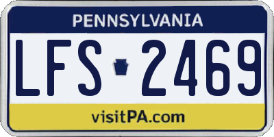 PA license plate LFS2469