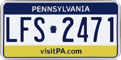 PA license plate LFS2471