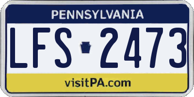 PA license plate LFS2473