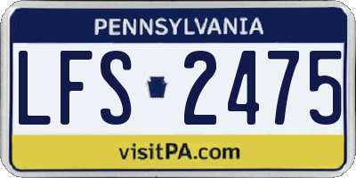 PA license plate LFS2475