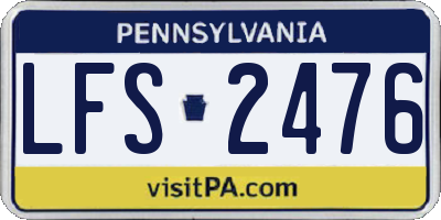 PA license plate LFS2476