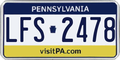 PA license plate LFS2478