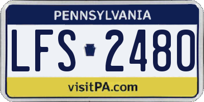 PA license plate LFS2480