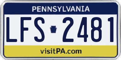 PA license plate LFS2481