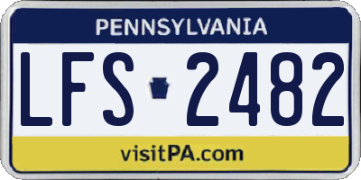 PA license plate LFS2482