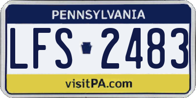 PA license plate LFS2483