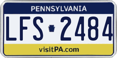 PA license plate LFS2484