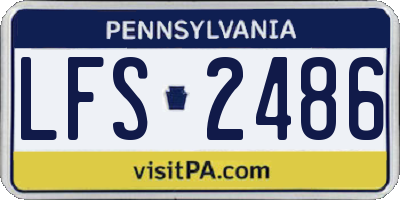 PA license plate LFS2486