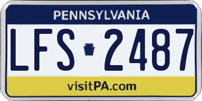 PA license plate LFS2487