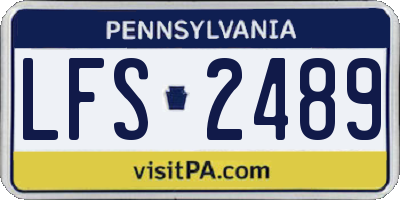 PA license plate LFS2489
