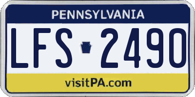 PA license plate LFS2490