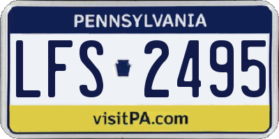 PA license plate LFS2495