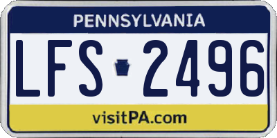 PA license plate LFS2496