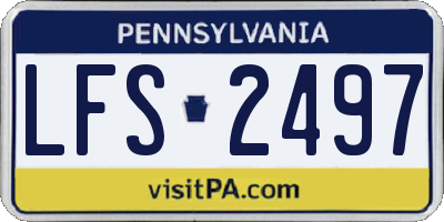 PA license plate LFS2497
