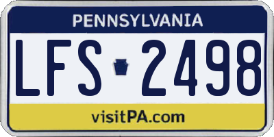 PA license plate LFS2498