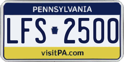 PA license plate LFS2500