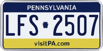 PA license plate LFS2507