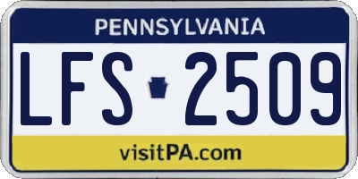 PA license plate LFS2509