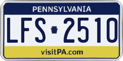 PA license plate LFS2510