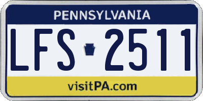 PA license plate LFS2511