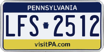 PA license plate LFS2512