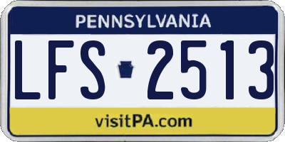 PA license plate LFS2513