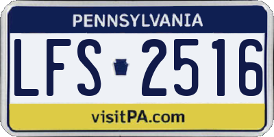 PA license plate LFS2516