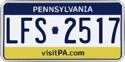 PA license plate LFS2517