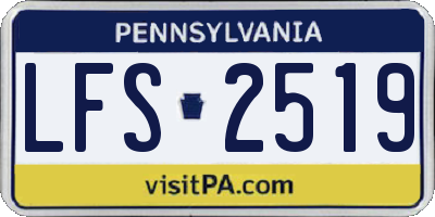 PA license plate LFS2519