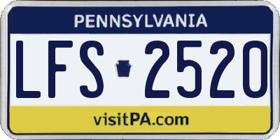 PA license plate LFS2520