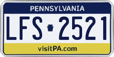 PA license plate LFS2521