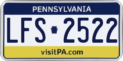 PA license plate LFS2522
