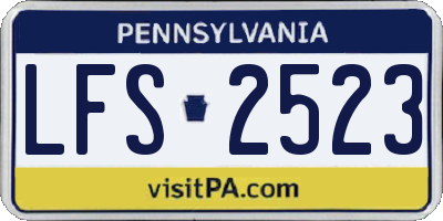 PA license plate LFS2523