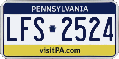 PA license plate LFS2524