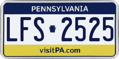 PA license plate LFS2525