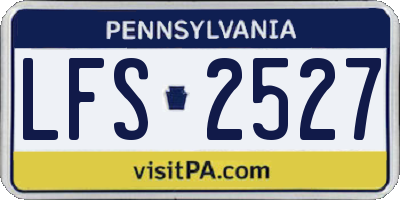 PA license plate LFS2527